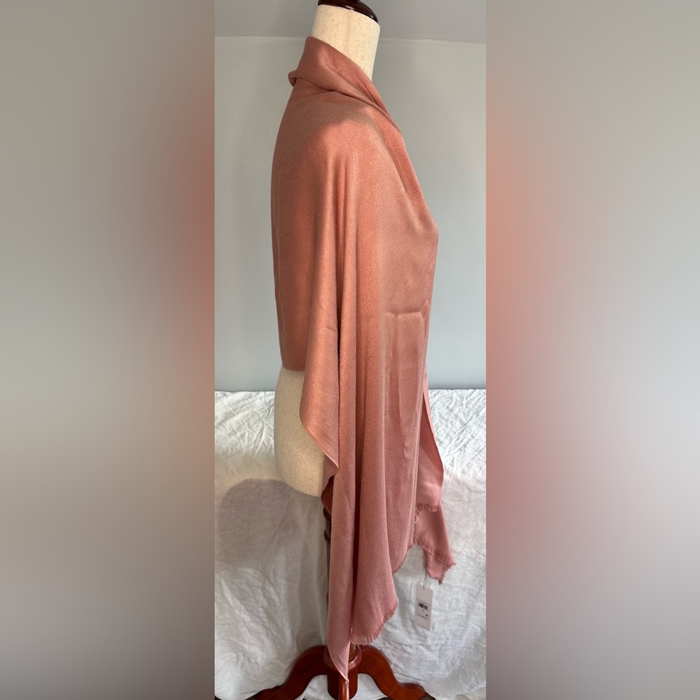 Calvin Klein Pink Silk Scarf Wrap - Picture 3 of 11